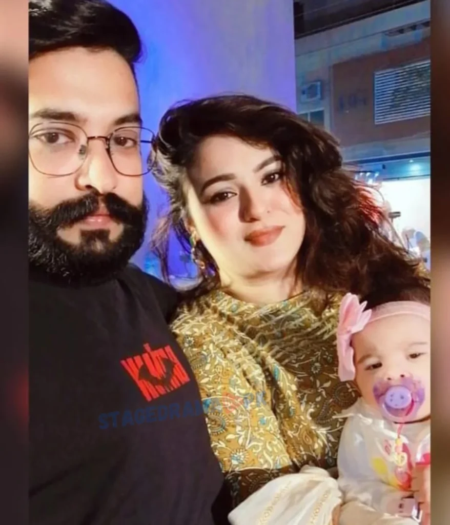 Priya Khan with husband and daughter