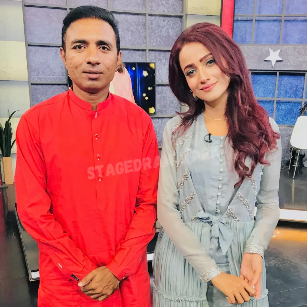 Rashid Khan with Pakistani television actress Zarnish Khan