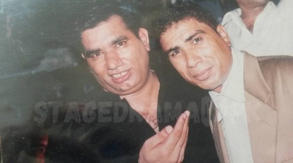 Birju with Nasir chinyoti Pakistani stage actor