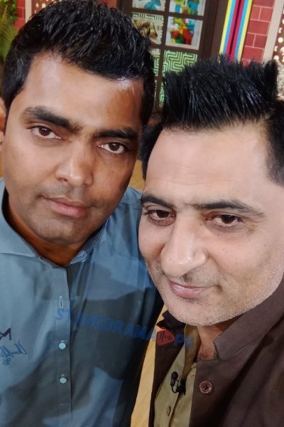Amjad Rana with Umar Akmal Pakistani cricketer